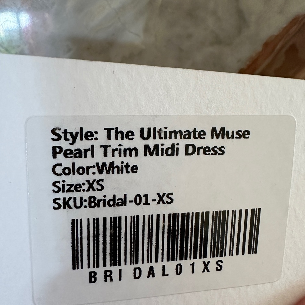 NWT Odd Muse London The Ultimate Muse Pearl Trim Midi Dress White Size XS - Picture 10 of 16